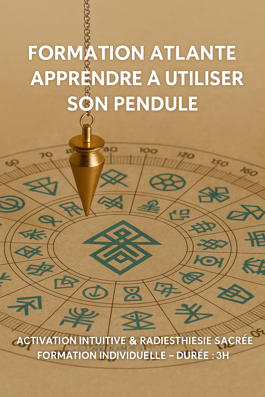Atelier de radiesthésie avec pendule, planche énergétique et cristaux, activation intuitive et guidance sacrée