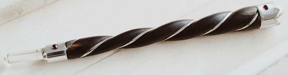 Baguette Atlante Bois et Cristal de Roche - Divinaroma