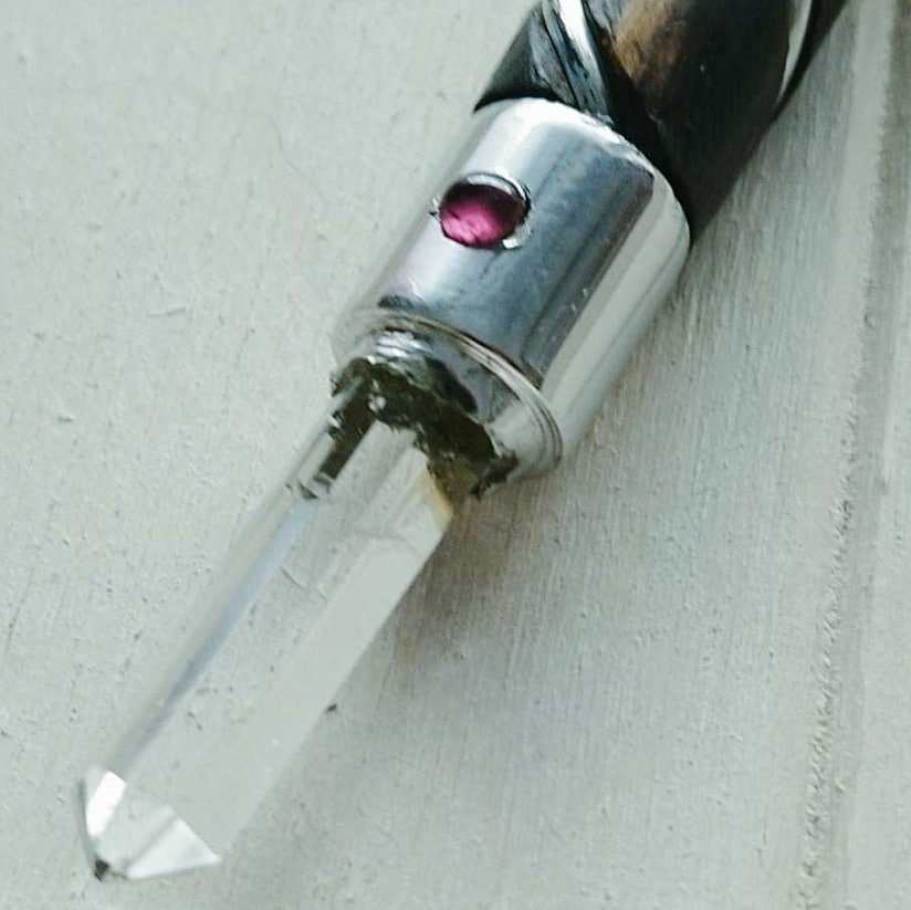 Baguette Atlante Bois et Cristal de Roche - Divinaroma