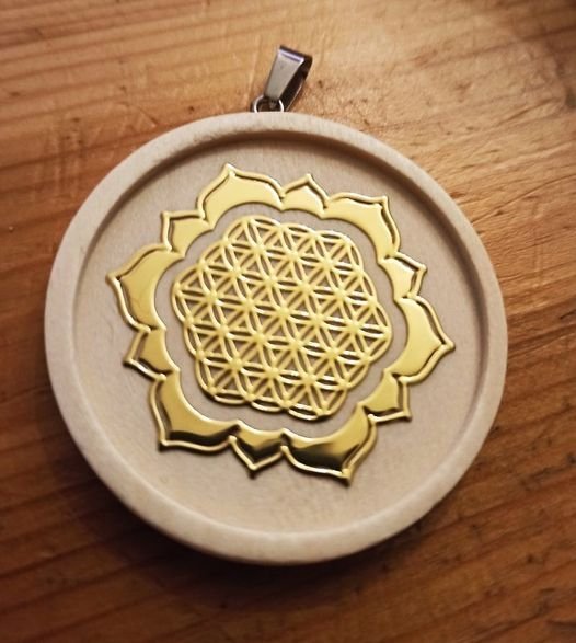Pendentif Bois Fleur de Vie - Divinaroma