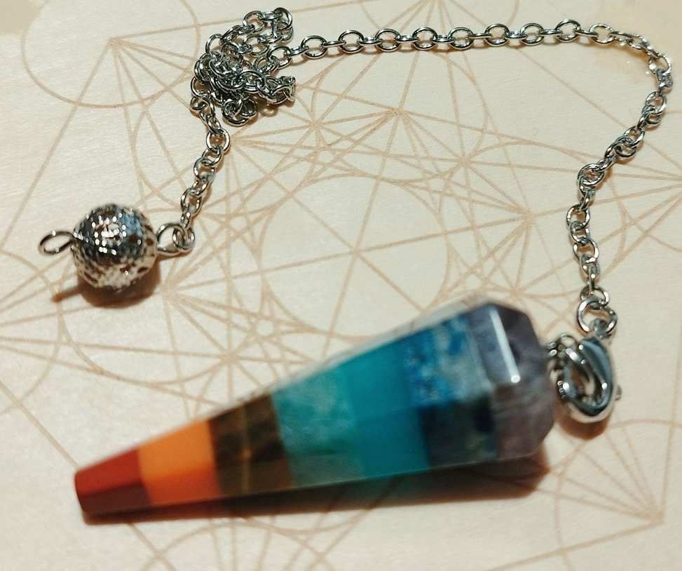 Pendule Chakras en pointe - Divinaroma