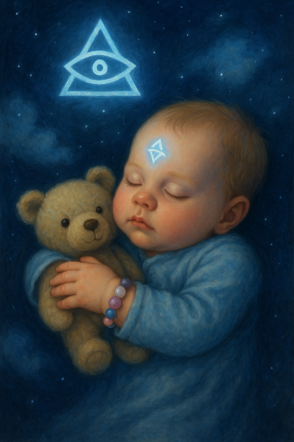 Bracelet énergétique  Lithothérapie Douce Nuit pour bébé – protection, sommeil paisible et vibrations atlantes – création artisanale Divinaroma