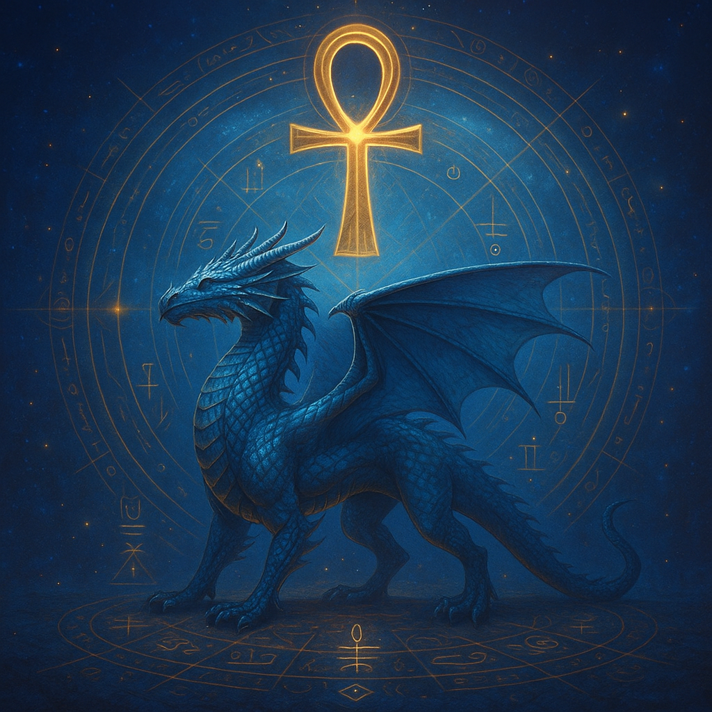 Symbole Atlante Lithothérapie et Ankh  fréquence vibratoire du souffle du Dragon gardien
