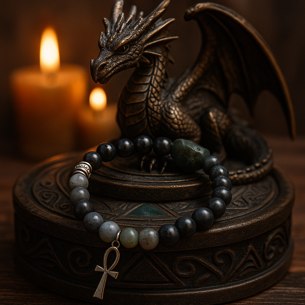Bracelet  Lithotherapie Souffle du Dragon – activation de l’énergie sacrée et connexion au gardien intérieur
