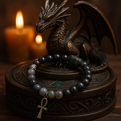 Bracelet  Lithotherapie Souffle du Dragon – activation de l’énergie sacrée et connexion au gardien intérieur