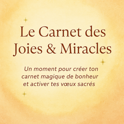 pour atelier carnet des joies et des miracles sur fond jaune