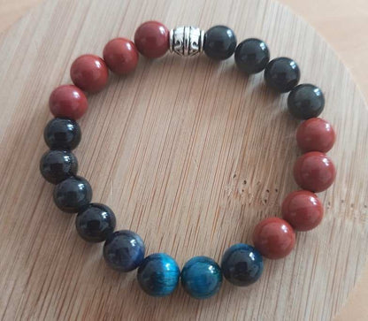 Bracelet vibratoire Lithothérapie pour troubles digestifs chroniques pierres naturelles anti-inflammatoires et équilibrantesladie de Crohn - Divinaroma